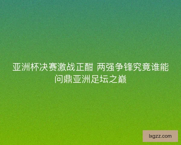 亚洲杯决赛激战正酣 两强争锋究竟谁能问鼎亚洲足坛之巅 亚洲杯决赛激战正酣 两强争锋究竟谁能问鼎亚洲足坛之巅