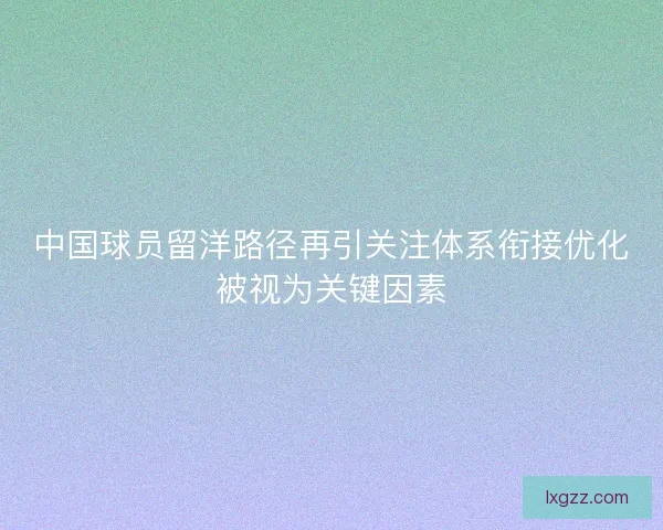 中国球员留洋路径再引关注体系衔接优化被视为关键因素